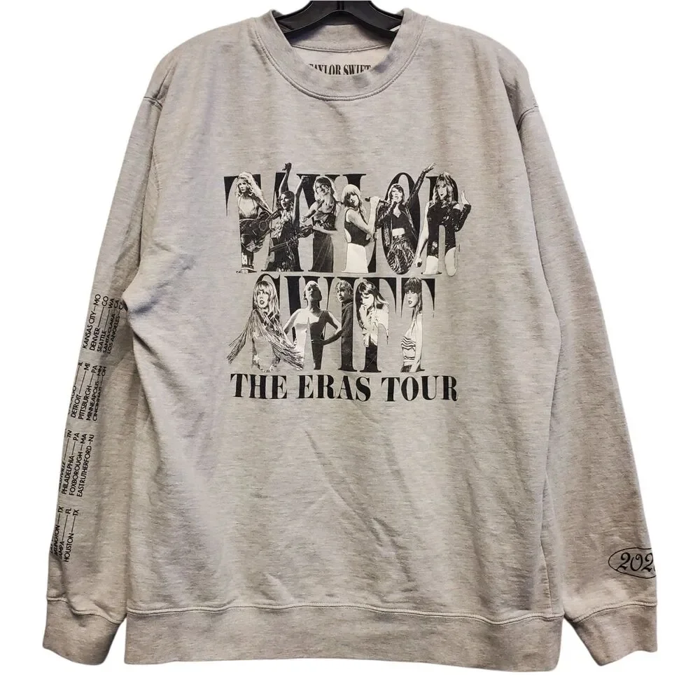 TAYLOR SWIFT Sweater Adult XL Gray THE ERAS TOUR Sweatshirt Music Concert Merch